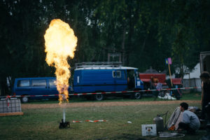 Aufbau Pyroshow Fusion Festival