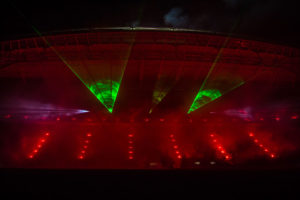 Lasershow im Fußballstadion