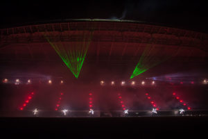 Lasershow im Fußballstadion