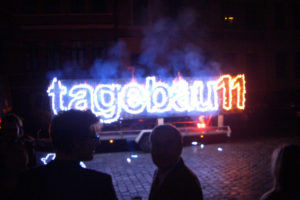 Feuerschrift auf einem Firmenevent